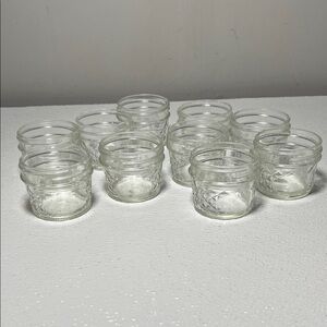 Vintage Ball Quilted Crystal Jelly Jars Set of 10